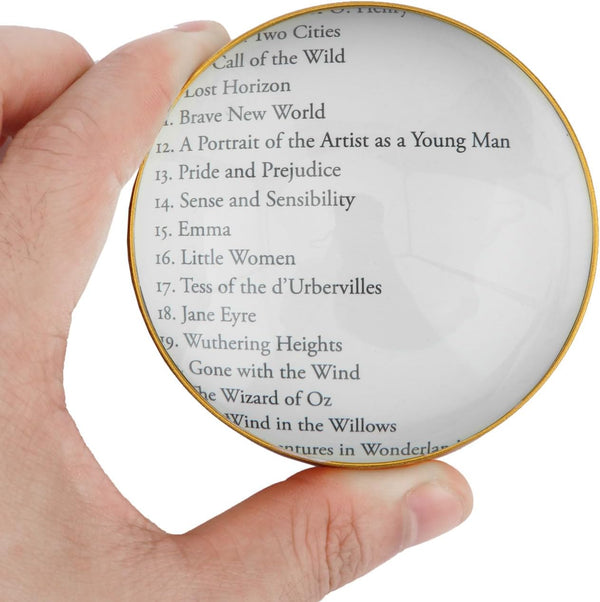 Reading Magnifier Loupe 4X Crystal Dome, Portable Optical Half Ball Lens for Books and Maps