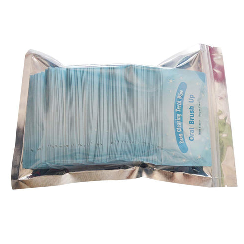 Mint-Flavored Oral Finger Wipes - Teeth Whitening Wipes, Oral Cleaning Wipe (100 Pcs)
