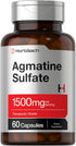 Horbaach Agmatine Sulfate Capsules 1500mg - 60 Pills, Pharmaceutical Grade, Non-GMO