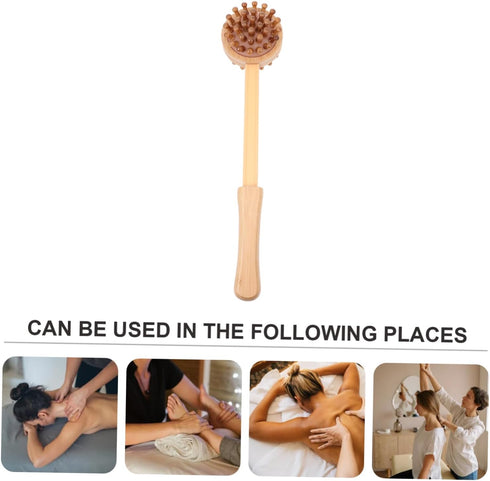 Hammer Bamboo Massage Handheld Wood Massager for Neck Shoulder Back Acupoint Therapy with Ergonomic Handle for Muscle