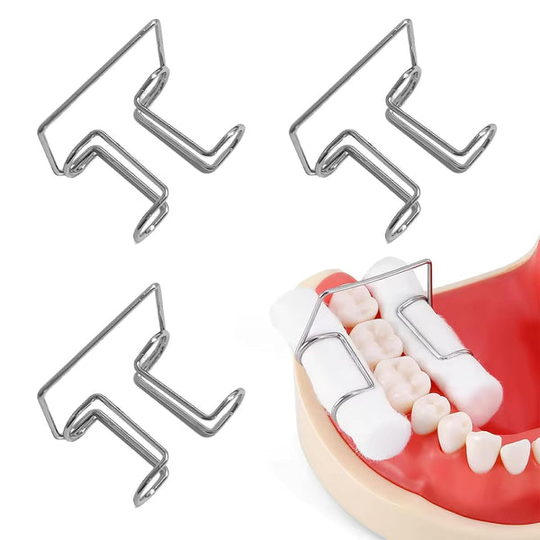 4-Pack 1MM Dental Cotton Roll Holder Clips - Autoclavable Stainless Steel for Dental Isolation Tools