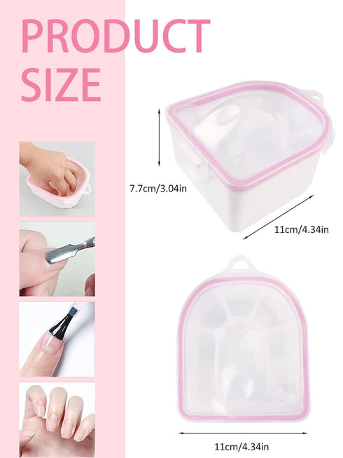 Nail Soaking Bowl with Triangle Cuticle Peeler, Stainless Steel Cuticle Pusher, 3pcs Set for Gel Polish Removal