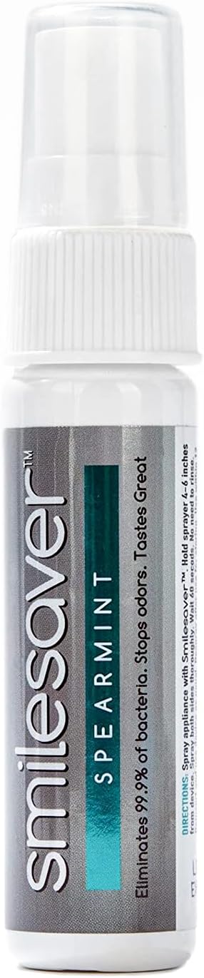 Smilesaver Retainer Cleaner Spray, Quick Oral Care for Aligner & Retainer Hygiene, Natural Minty Fresh (1oz)