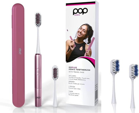 Pop Sonic Go Plus Sonic Toothbrushes + Bonus Pack for Adults w/Electric Toothbrush Case