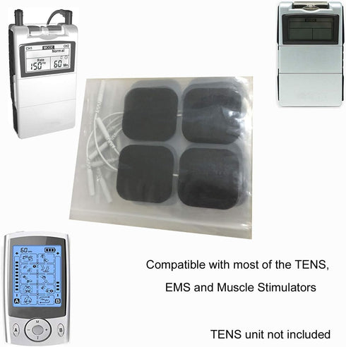 TENS Unit Pads, 24 Pieces Wired Self-Adhesive Electrodes, Premium Replacement Pads for TENS Units