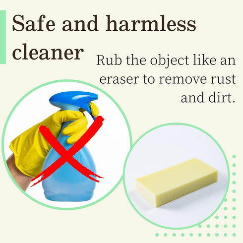 Rust Eraser for Knives, Kitchen Stoves, Wood Finish & Bicycles, Multi-Purpose Cleaning Rubber, Set of 2
