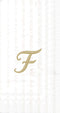 IHR Ideal Home Range Ideal Home Range 3-Ply Paper Monogram Guest Towel, White/Gold (Pack of 2)