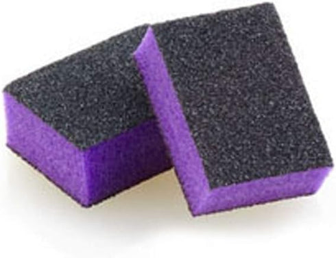 PrettyClaw 40pc Mini Disposable Nail Buffer Blocks, 80/80 Black Grit, Purple Buffing Sanding Nail File
