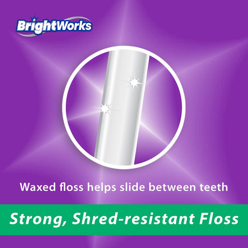 BrightWorks Dental Floss Mint Waxed, 100 Yards (Pack of 4)