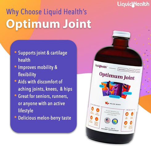 LIQUIDHEALTH 32 Oz Optimum Joint Support Supplement with Glucosamine, Chondroitin, MSM & Hyaluronic Acid