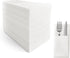 SUZZYVINE Disposable Dinner Napkins with Flatware Pocket, Cloth Like Lunch Napkins for Wedding Party, 50 Count 16" x 16"