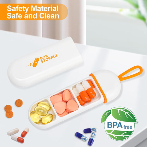 Toplive Portable Travel Pill Organizer, Mini Daily Pill Container, Small Case for Vitamins, Supplements, Fish Oil,