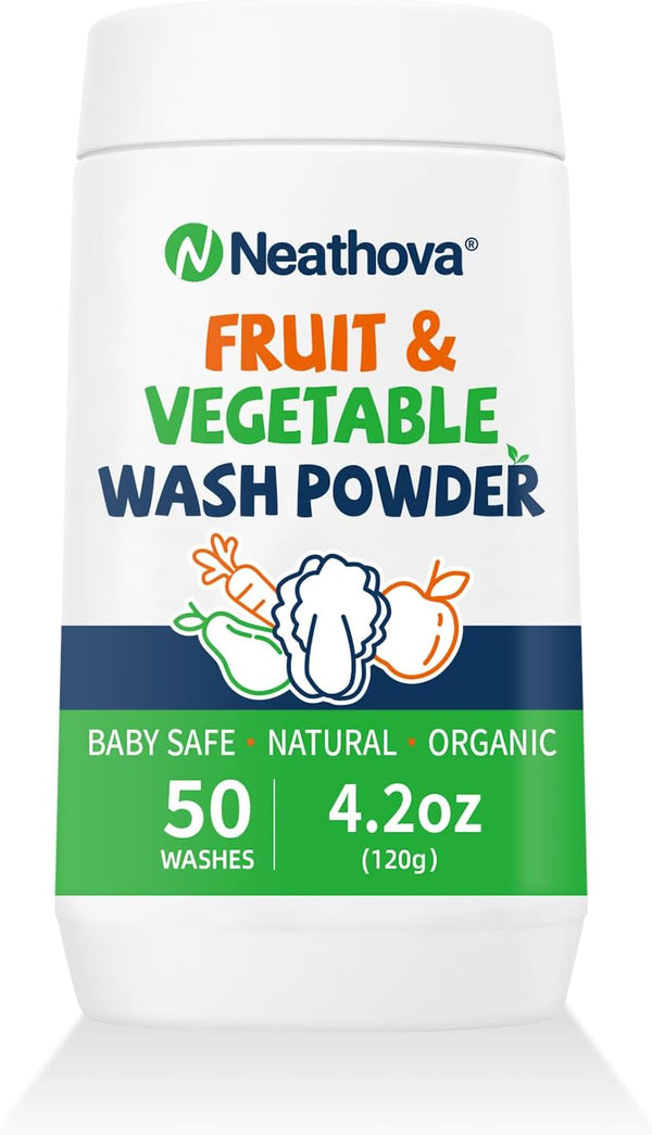 Neathova Fruit & Veggie Wash Powder, Natural Organic Produce Cleaner for Pesticides &