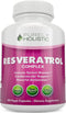 Purely Holistic Resveratrol 1450mg Antioxidant Supplement with Vitamin C, 180 Vegan Capsules