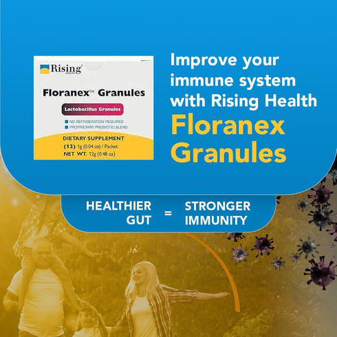 Rising Health - Floranex Granules - Probiotic Dietary Supplements - 12 Packets