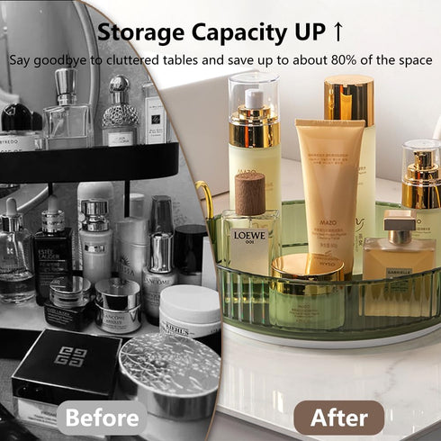 Rotating Makeup Organizer for Vanity, Spinning Cosmetics Storage for Bathroom Countertop, Skincare Holder Rack (1 Tier,