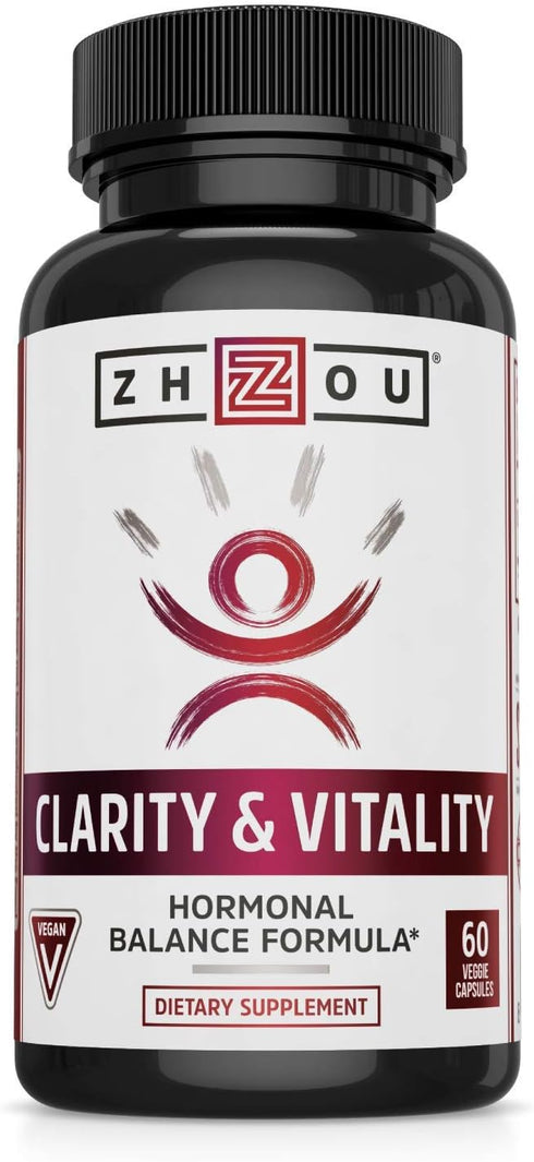Zhou Clarity and Vitality 50 mg - Hormonal Balance Formula for Women & Men, Healthy Aging, Non-GMO, Vegan (60 Capsules)