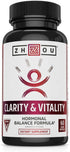 Zhou Clarity and Vitality 50 mg - Hormonal Balance Formula for Women & Men, Healthy Aging, Non-GMO, Vegan (60 Capsules)