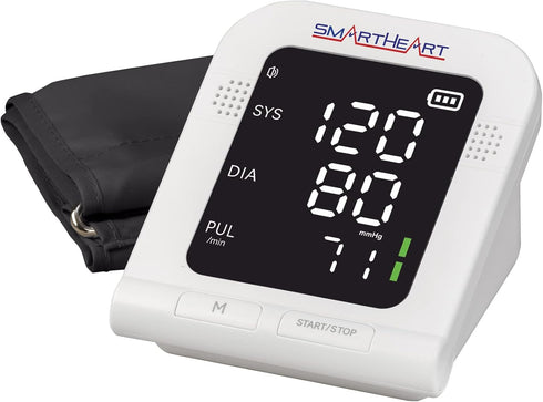 SmartHeart Blood Pressure Monitor, Wide-Range Upper Arm Cuff, Talking English Spanish Instructions, 199-Reading Memory