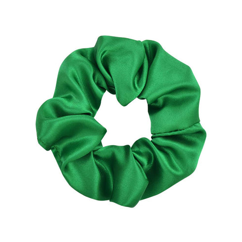 Women Teen Girls Satin Scrunchies, Hair Accessories Elastic Ponytail Holder - Set of 2 (Green)