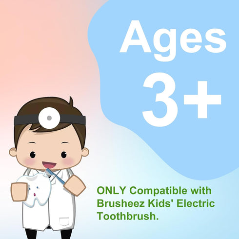 Replacement Brush Heads Compatible with Brusheez Kids' Electric Toothbrush, 5 Pcs White + 5 Pcs Purple