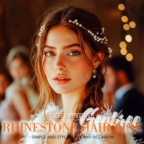 Wedding Bride Hair Accessories, Bridal Headpiece Pearl Hair Vine for Women (19.7in) (A-Silver)