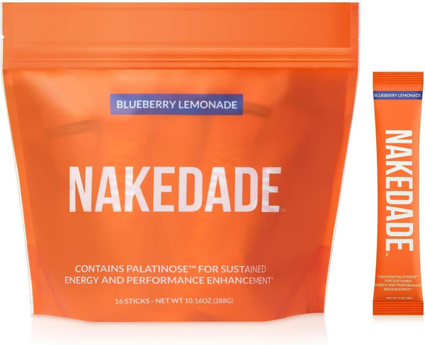 Nakedade Performance Enhancing Sports Drink Powder, Blueberry Lemonade, 16 Sticks, No GMOs