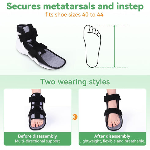 Walking Brace for Broken Toe Injuries, Sprained Ankles, Metatarsal Stress, Post-Op Support Left Foot Fracture Shoe Fits