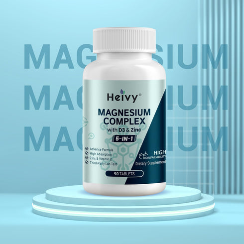 Magnesium Complex with Zinc and Vitamin D3 - 90 Tablets - Supports Muscle, Nerve, Heart & Bone Health