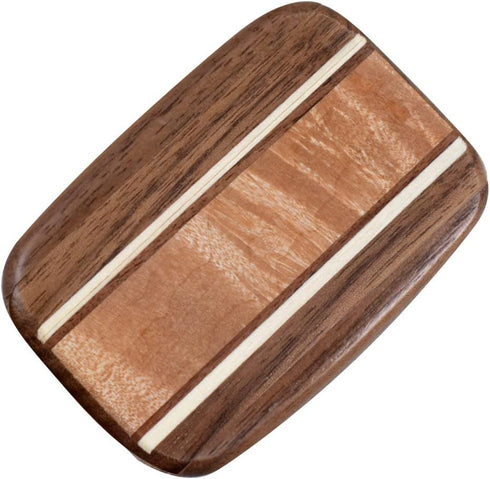 Pocket-Sized Pill Organizer - Standard Walnut Wood with Burl Maple Inlay
