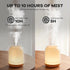 Iribonheur 120ml Essential Oil Diffuser with Night Lamp | USB Portable Aroma Diffuser with Wood-Grain Base & Glass-Look