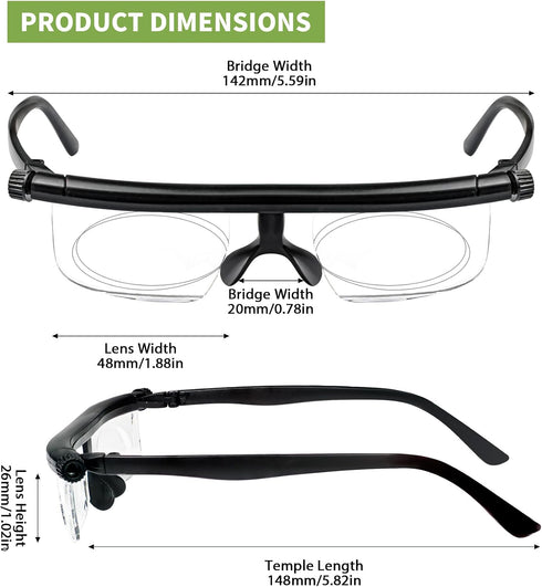 Ouolipraa 0D 400D Flex Focal Adjustable Glasses Dial Vision Reading Glasses Zoom Eyeglasses for Men Women One Power