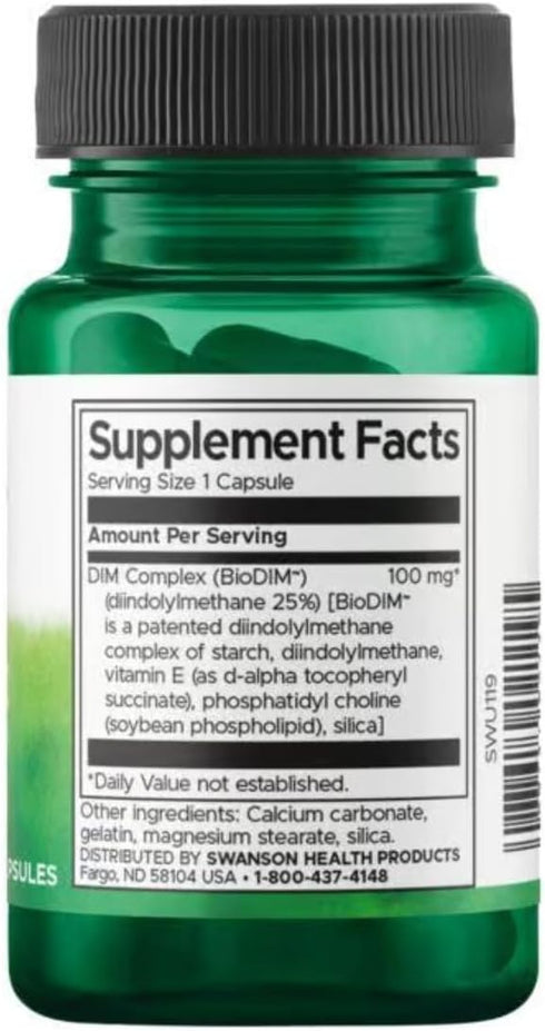 Swanson Ultra 100 30 (1 Pack) Swanson Dim Complex (Diindolylmethane) Milligrams Capsules