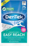 DenTek Complete Clean | Easy Reach Angled Floss Picks, No Break & No Shred Floss, 75 Count in Each (Pack of 5)