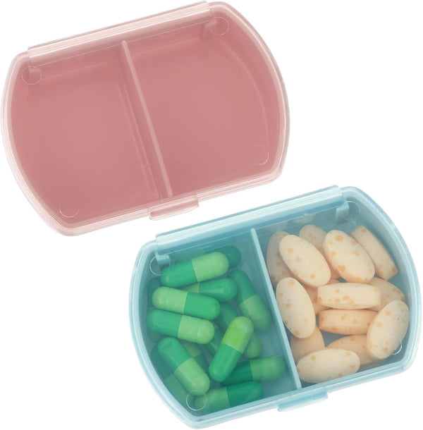 Sibba 2 PCS Pill Organizer Box Case - Waterproof Travel Medicines Container, Cute Fish Oil Holder, Mini Pillbox