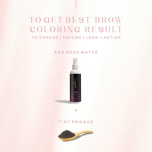 Mina Rose Water Facial Toner and Eyebrow Henna Tint Fixing Solution, Organic, 200ml
