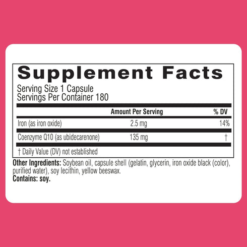 Swisse CoQ10 Supplement Co-Enzyme Q10 - 135 mg Coenzyme Q10 for Heart Health and Ubiquinol Cellular Energy Production -
