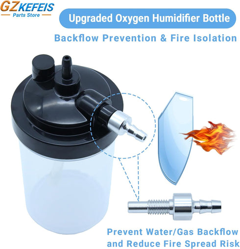 GZKEFEIS 5L Health Personal Care Upgraded Oxygen Humidifier Bottle for or Less Concentrators, Universal Fit