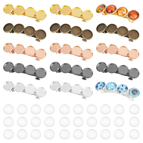 UNICRAFTALE 20Pcs Hair Barrettes Settings Brass DIY Blank Hair Barrettes for Women