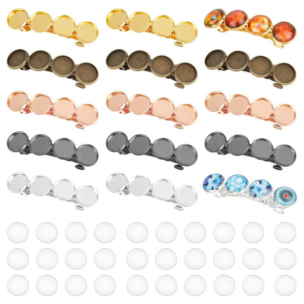 UNICRAFTALE 20Pcs Hair Barrettes Settings Brass DIY Blank Hair Barrettes for Women