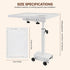 WFXSHparts 0.7"-2.7" Bedside Shelf Rotating Foldable Tray:Adjustable Bedside Shelf for Bed, White,Bamboo Bed Side Tray