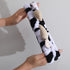 Spa Headband for Women - Plush Hairhoop with Cow Horn Bow Shape, Soft Head Wraps for Facial Makeup, Shower