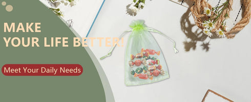 YIJUE 100pcs 4x6 Inches Drawstrings Organza Gift Candy Bags - Green Wedding Favors