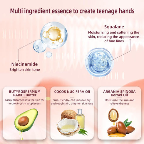 MOND'SUB Moisturizing Hand & Foot Masks, 3 Glove & 3 Socks for Dry Hands and Cracked Heels with Argan Oil