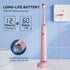 JTF Sonic Electric Toothbrush with Travel Case and 6 Brush Heads, Fast Charging for 60 Days, 5 Modes (Pink)