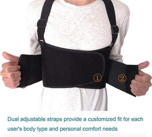 Rib and Chest Support Brace by Solmyr, Breathable Belt for Sore or Bruised Ribs Support (L/XL)