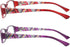 Reading Glasses Women - Blue Light Blocking Set of 2 Pattern Design Value Computer Readers (Red+Purple, 2.75)