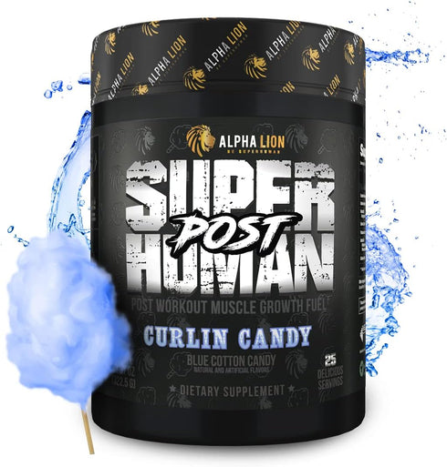 ALPHA LION Superhuman Post - Fast Acting Post Workout Recovery for Men & Women (25 Servings, Curlin Candy)