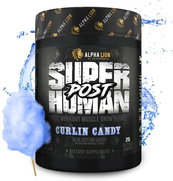 ALPHA LION Superhuman Post - Fast Acting Post Workout Recovery for Men & Women (25 Servings, Curlin Candy)
