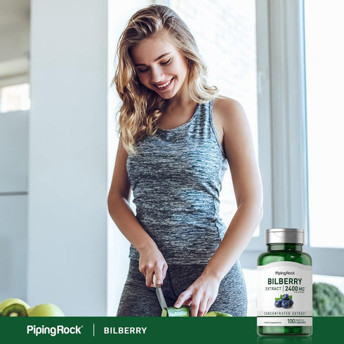 Piping Rock Bilberry Extract Capsules 2400mg, 200 Count, Vegetarian, Non-GMO, Gluten Free Supplement